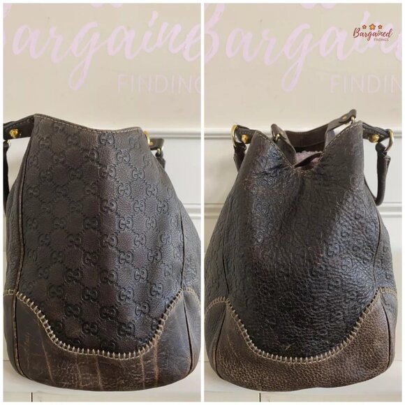 Authentic GUCCI Dark Brown Guccissima Leather New Pelham Large Shoulder Bag - Picture 9 of 15